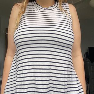 High Neck Striped Tank
